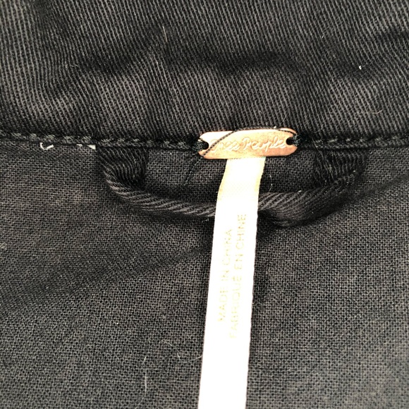 Free People Military Inspired Black Blazer Large - Picture 13 of 16